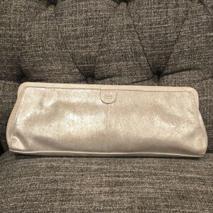 Alfani Leather Silver Clutch Bag
